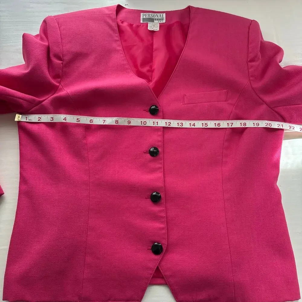 Vintage Leslie Fay Personal Pink Blazer Size 16